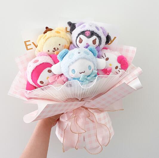 Sanrio Plush Bouquet My Melody Kuromi Cinnamoroll Hello Kitty Flowers - Tophatter Daily Deals