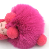 Pompom Sleeping Baby Keychain Plush Bag Charm Cute Gift - Tophatter Daily Deals