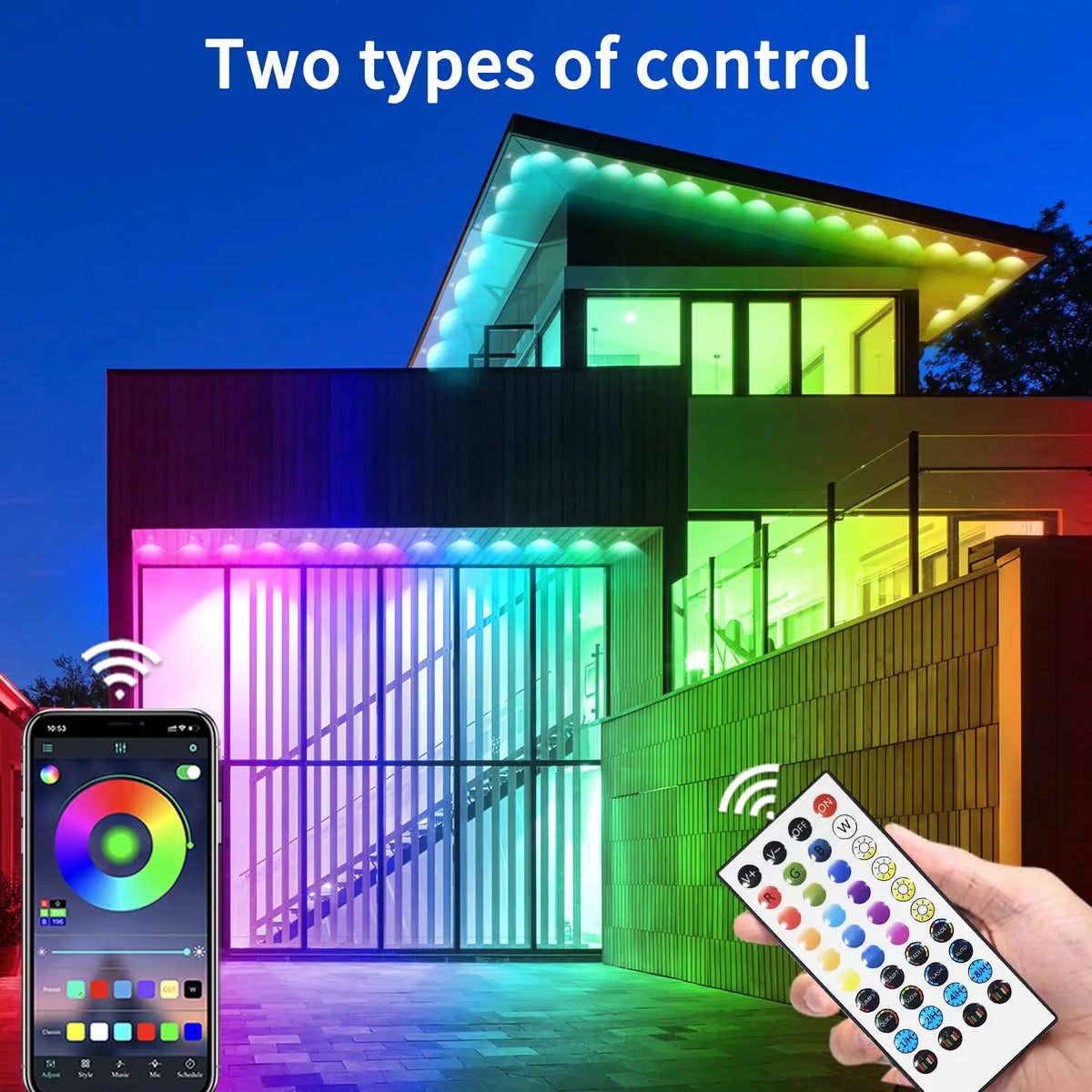 LED Eaves Lights Waterproof Remote Controlled Outdoor - Tophatter Daily Deals