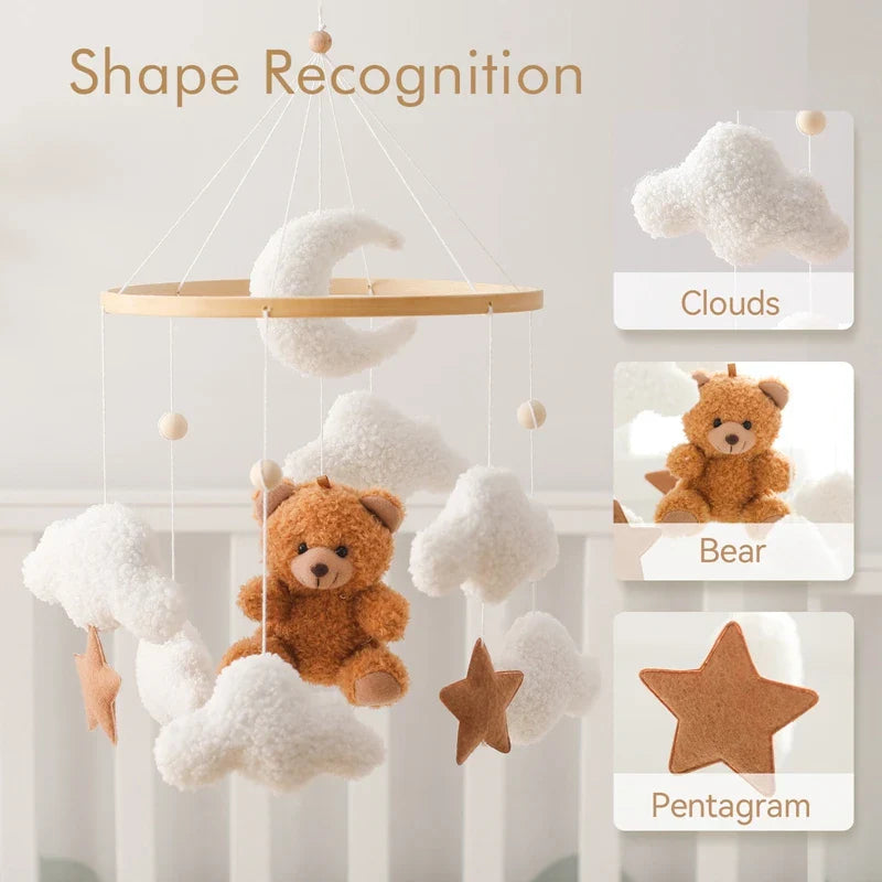 Baby Crib Mobile Wooden Nursery Newborn Sensory Toys - Tophatter Daily Deals
