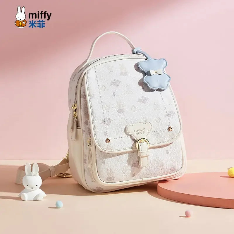 Miffy PU Leather Kawaii Backpack Oatmeal Animals - Tophatter Daily Deals