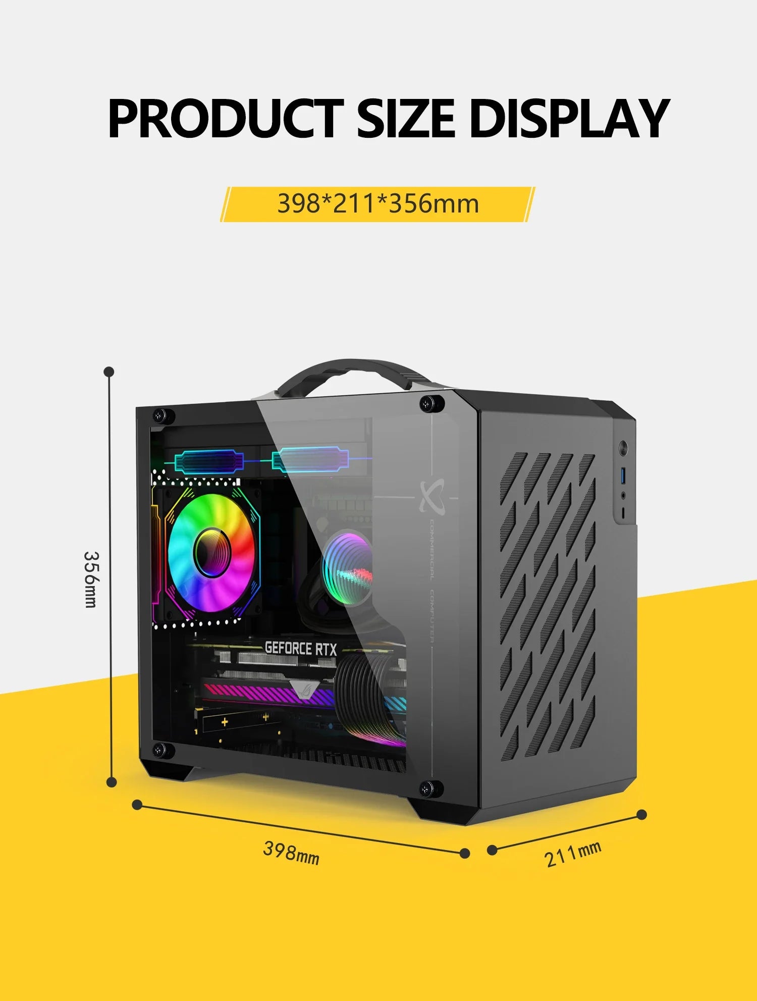 Mini ITX Case Glass Side 240mm Watercooling Portable - Tophatter Daily Deals