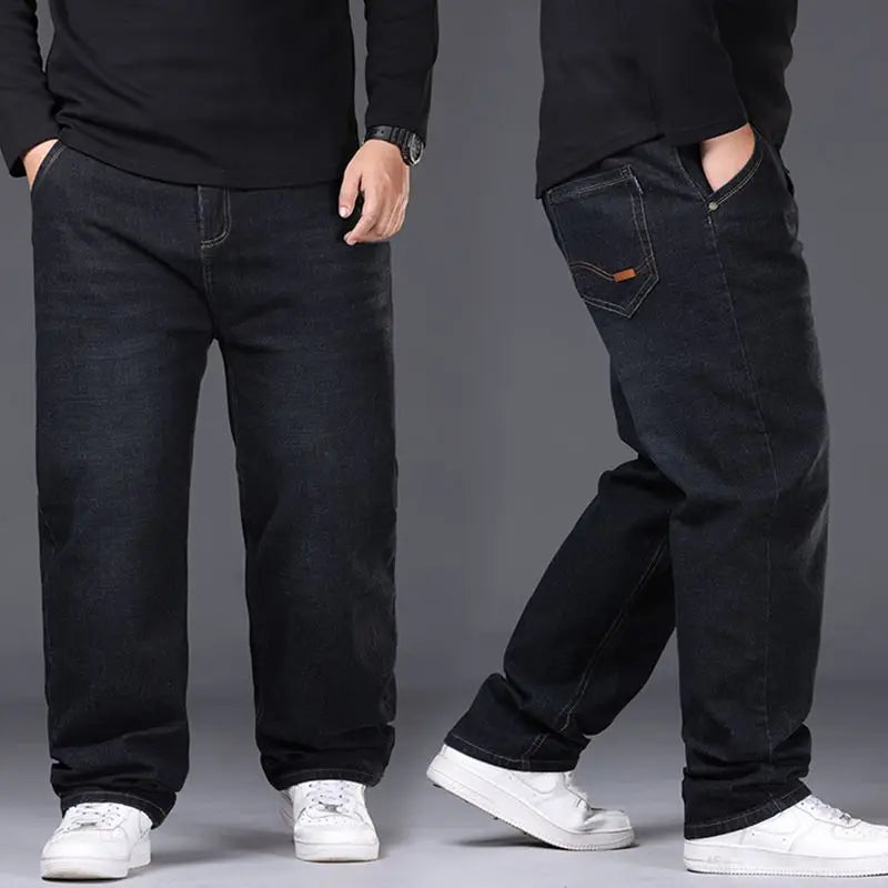 Oversized Relaxed Men's Jeans - High Waist, Stretch Denim - Tophatter Daily Deals