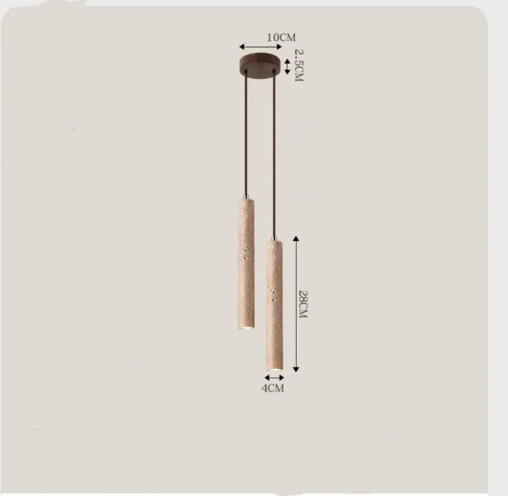 Japandi LED Pendant Lamp Wood Tube Japan Style Bedroom Light - Tophatter Daily Deals