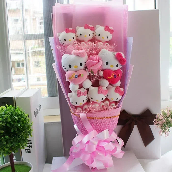Sanrio Hello Kitty Plush Toy Bouquet Hello Kitty Pink (no box) Flowers - Tophatter Daily Deals