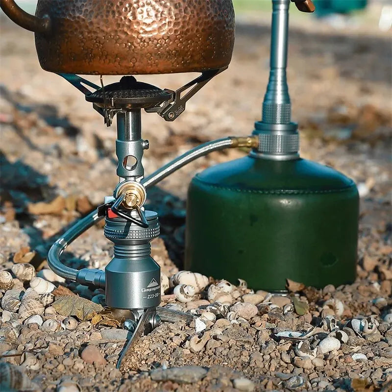 Camping Furnace Support Dual Stove Silver Camp Cooking - Tophatter Daily Deals