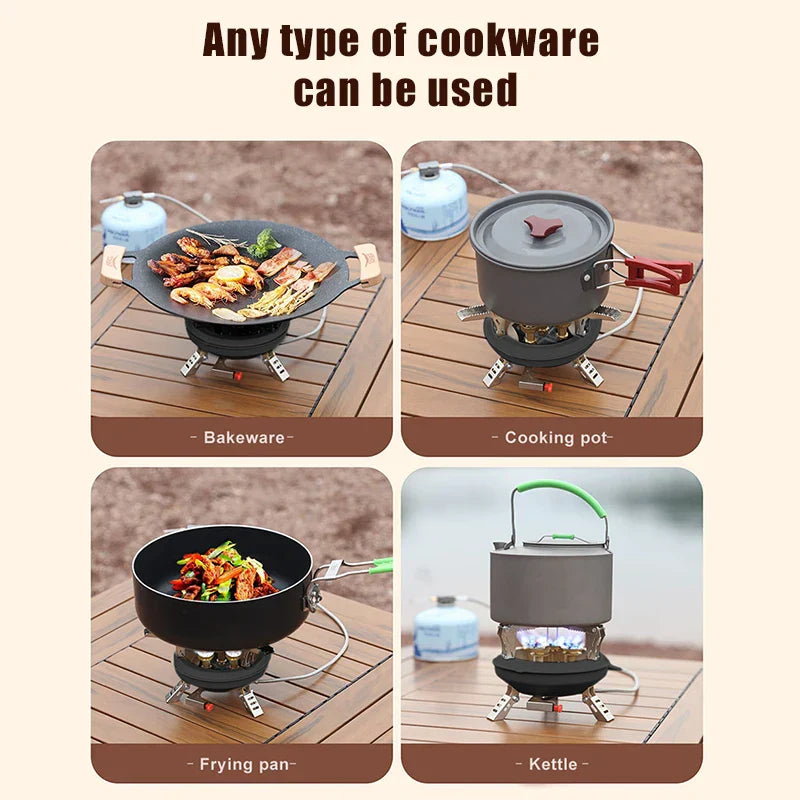 16000W High-Pressure Camping Gas Stove Black Camp Cooking - Tophatter Daily Deals