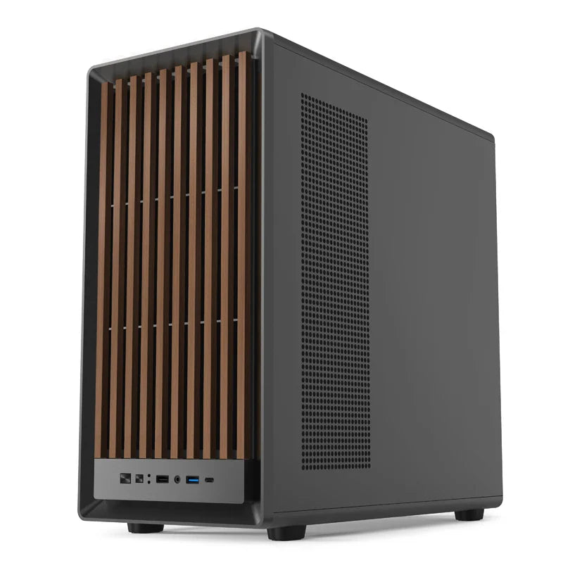 MATX PC Case Wooden Panel Tempered Glass Type C Port - Tophatter Daily Deals