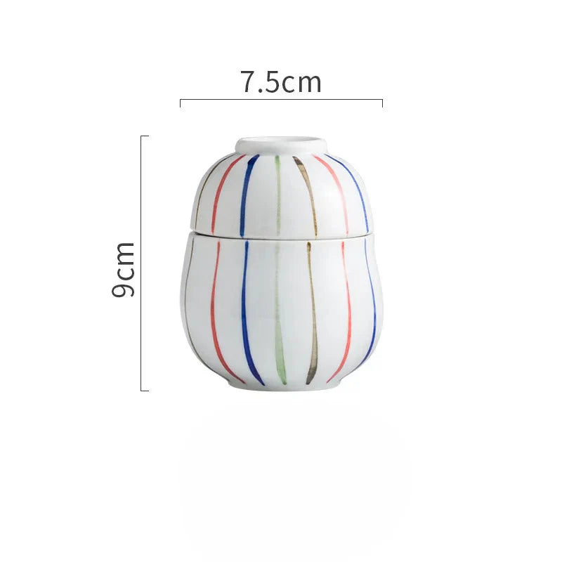 Hand Painted Japanese Ceramic Lidded Dessert Bowls Set Type A slow cooker - Tophatter Daily Deals