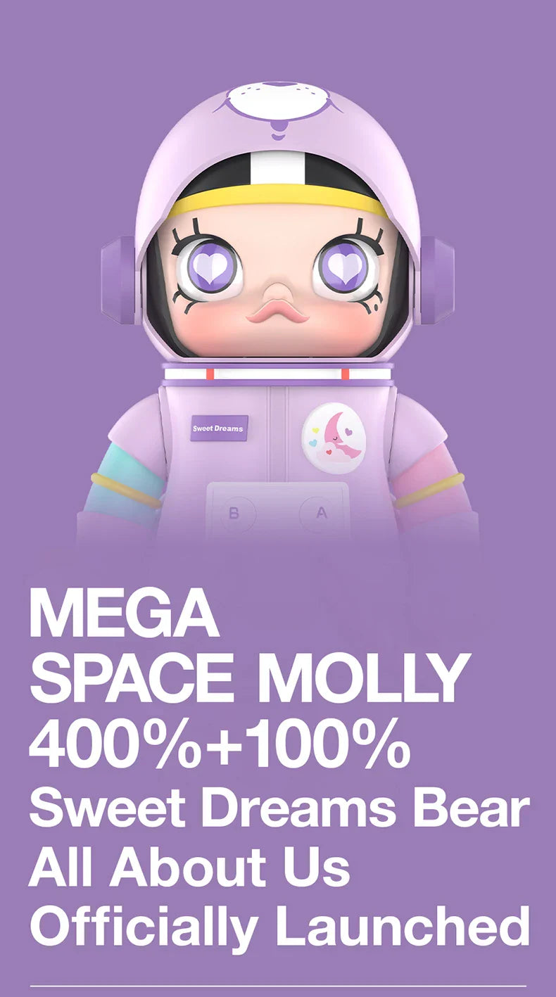 Genuine Pop Mart Mega Space Molly Figure 400%+100% Sweet Dream Bears Limited Edition Outer Space - Tophatter Daily Deals