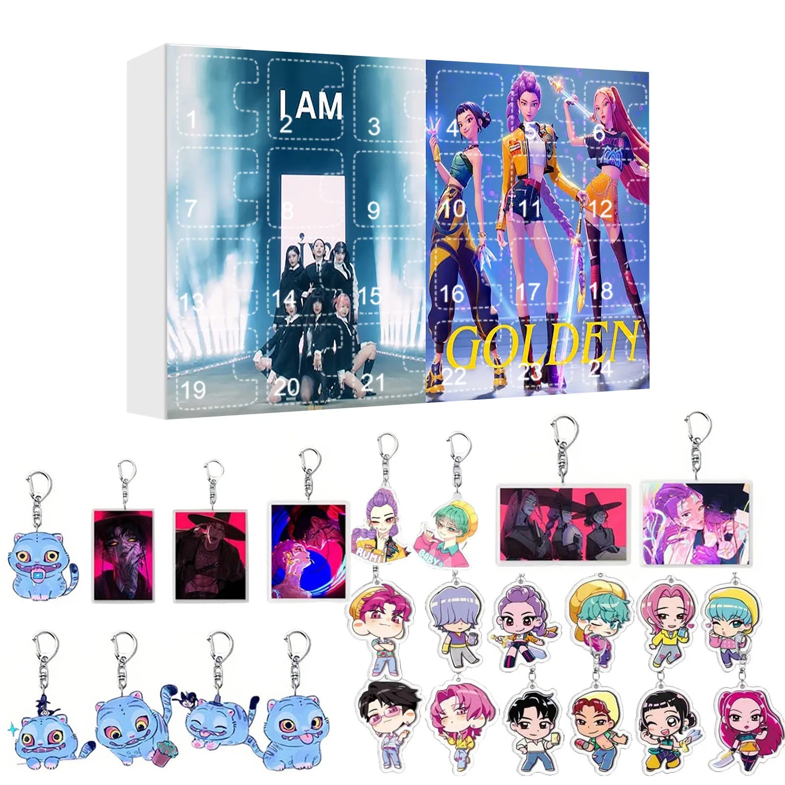 Kpop Advent Calendar 24 Day Demon Hunters Keychain Gift 25 - Tophatter Daily Deals