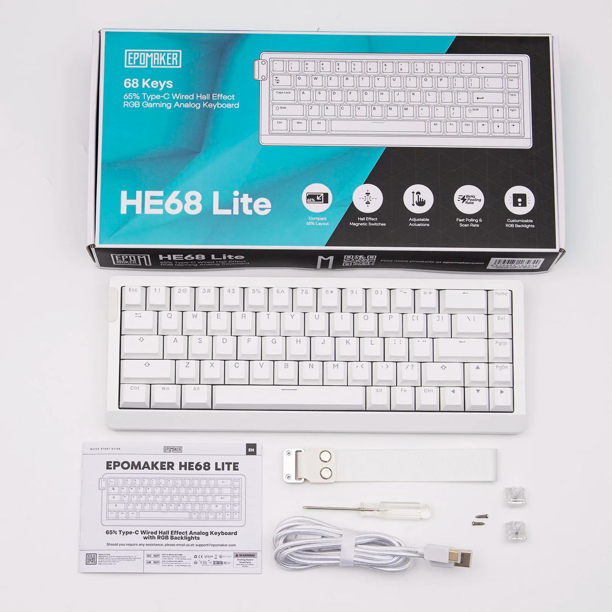 Mechanical 65 Percent Magnetic Wired Keyboard RGB Backlit - Tophatter Daily Deals