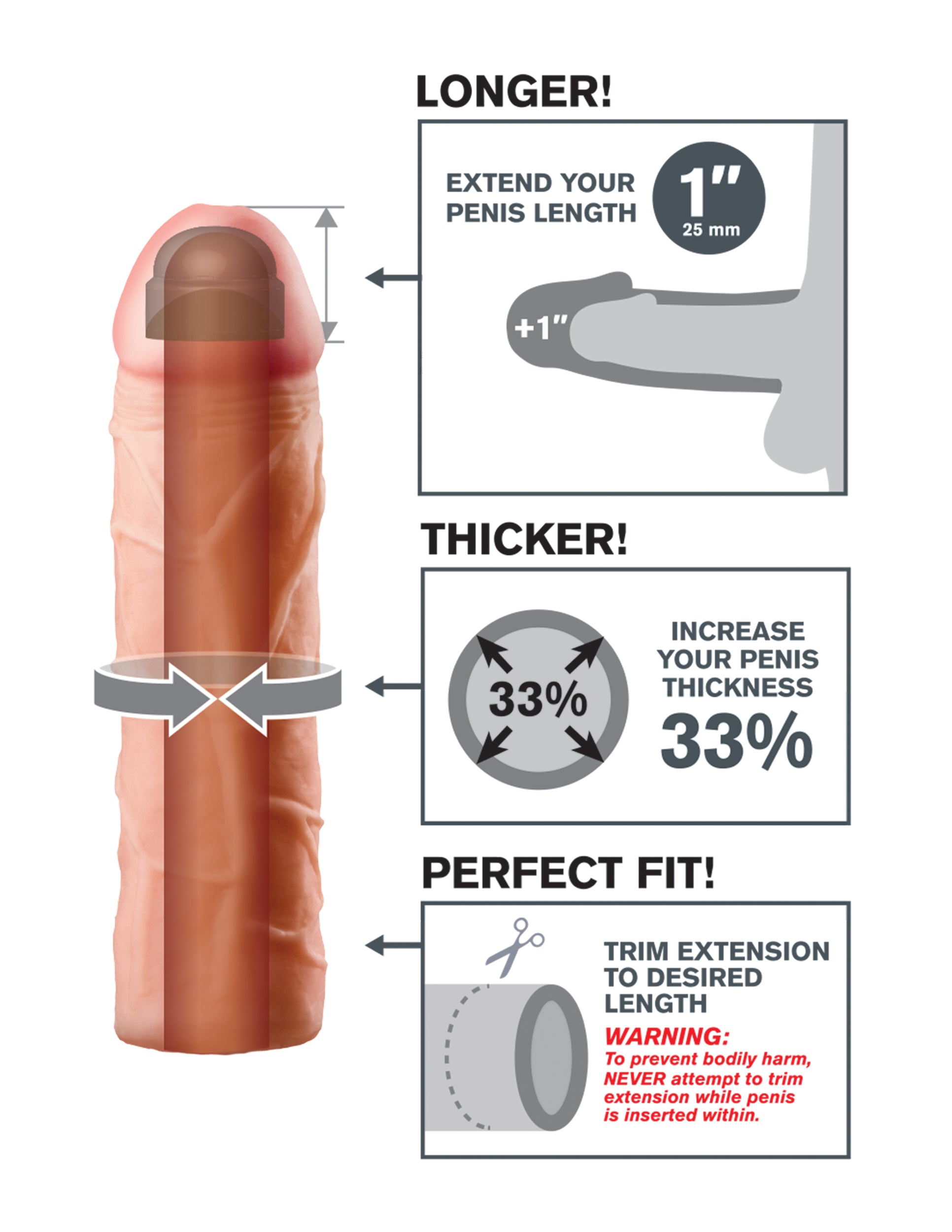 Perfect 1 Inch Extension – Stretchy Customizable Extension Accessory > Sex Toys For Men > Penis Sleeves - Tophatter Daily Deals