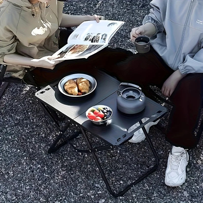 Folding Camping Table with Carry Handle Tripod Base Black Camp Furniture - Tophatter Daily Deals
