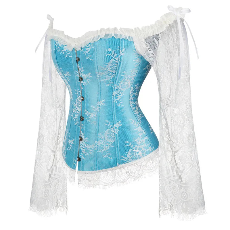 Supportive Women's Corset Top - Off Shoulder, Lace Satin - Tophatter Daily Deals