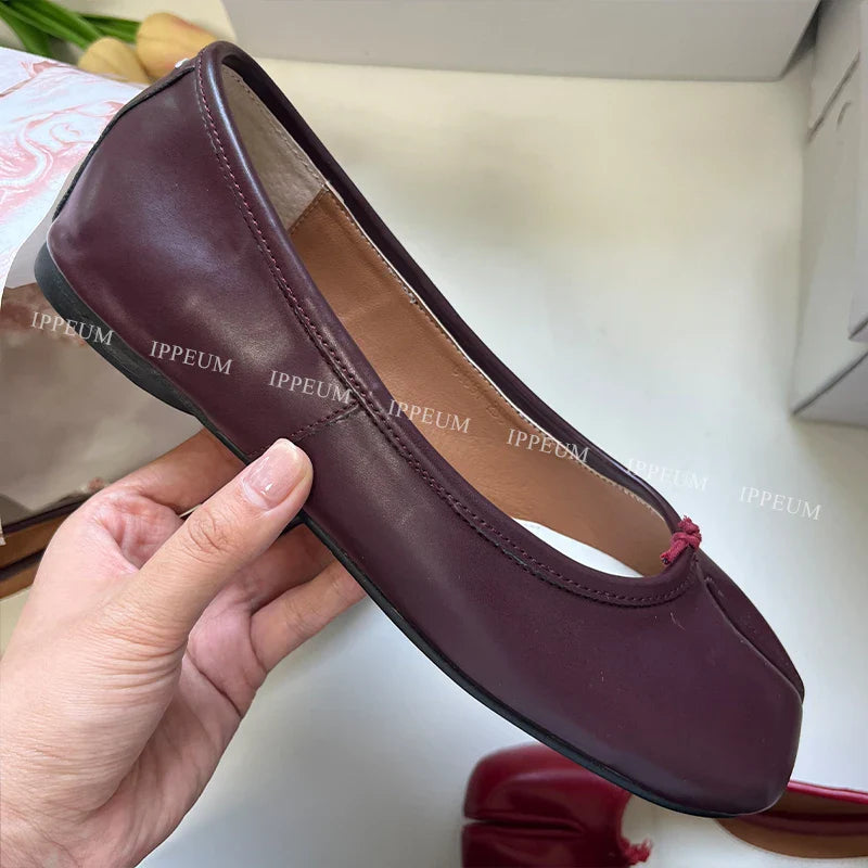 Lightweight Womens Split Toe Ballet Flats - Mary Jane, PU - Tophatter Daily Deals