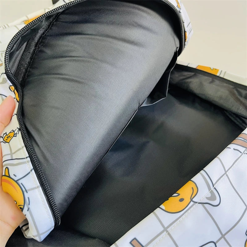 Sanrio Gudetama White Backpack Rucksack Schoolbags Travel Lazy Egg Food - Tophatter Daily Deals