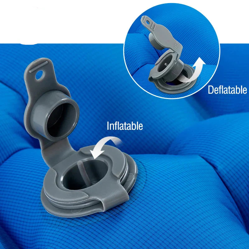 Double Air Mattress Inflatable Sleeping Pad Blue Camping & Hiking - Tophatter Daily Deals