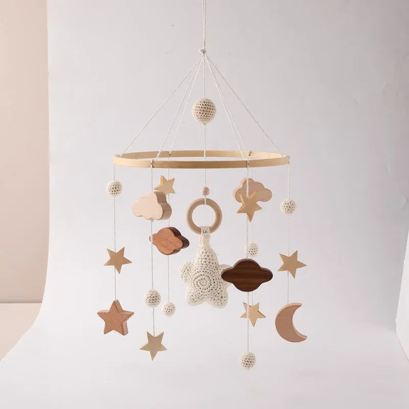 Baby Crib Mobile Wooden Musical Newborn Sensory Toys - Tophatter Daily Deals