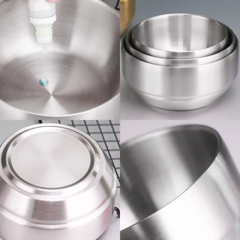 Stainless Steel Double Layer Rice Bowl With Lid Insulated - Tophatter Daily Deals