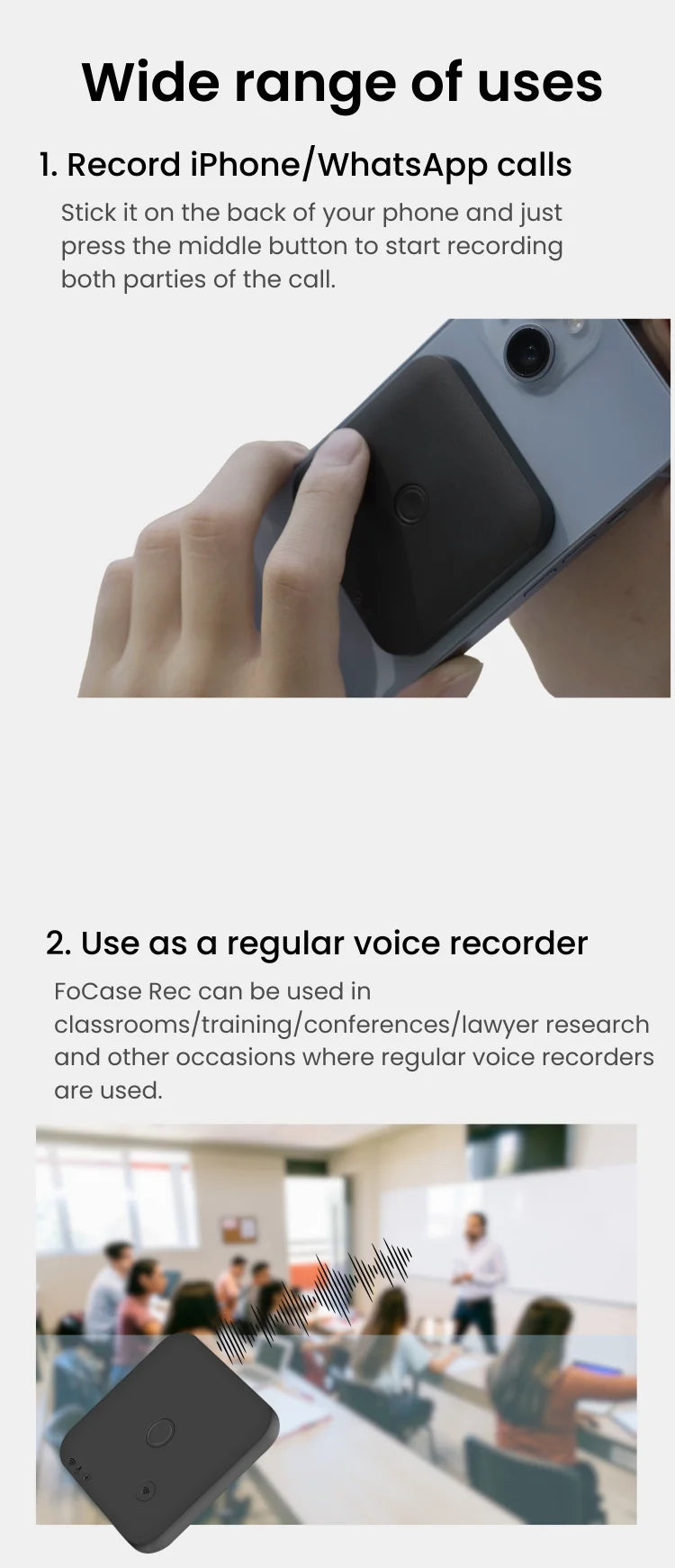 AI Voice Recorder 64GB With Transcription And Translation - Tophatter Daily Deals