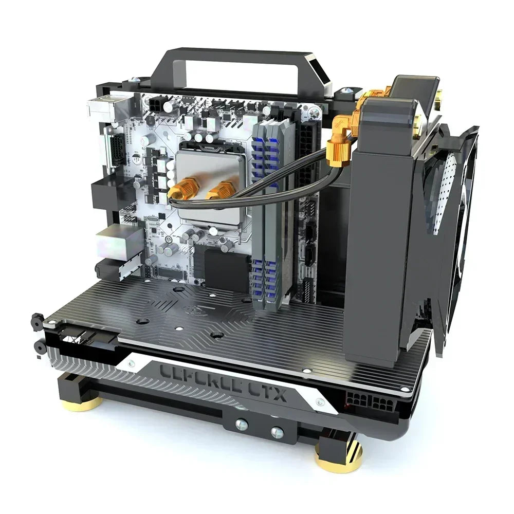 Open Frame ATX PC Case Rack Modular Water Air Cooling - Tophatter Daily Deals