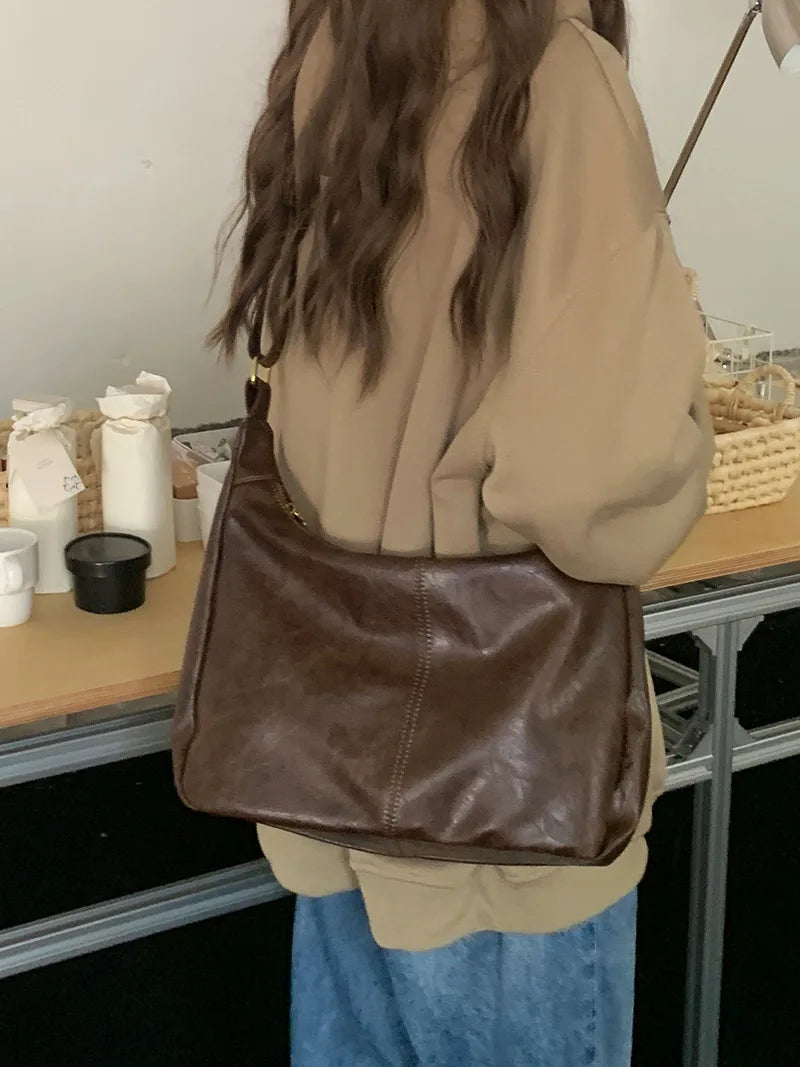 Soft Versatile Womens Hobo Bag - Slouchy, Faux Leather Coffee - Tophatter Daily Deals