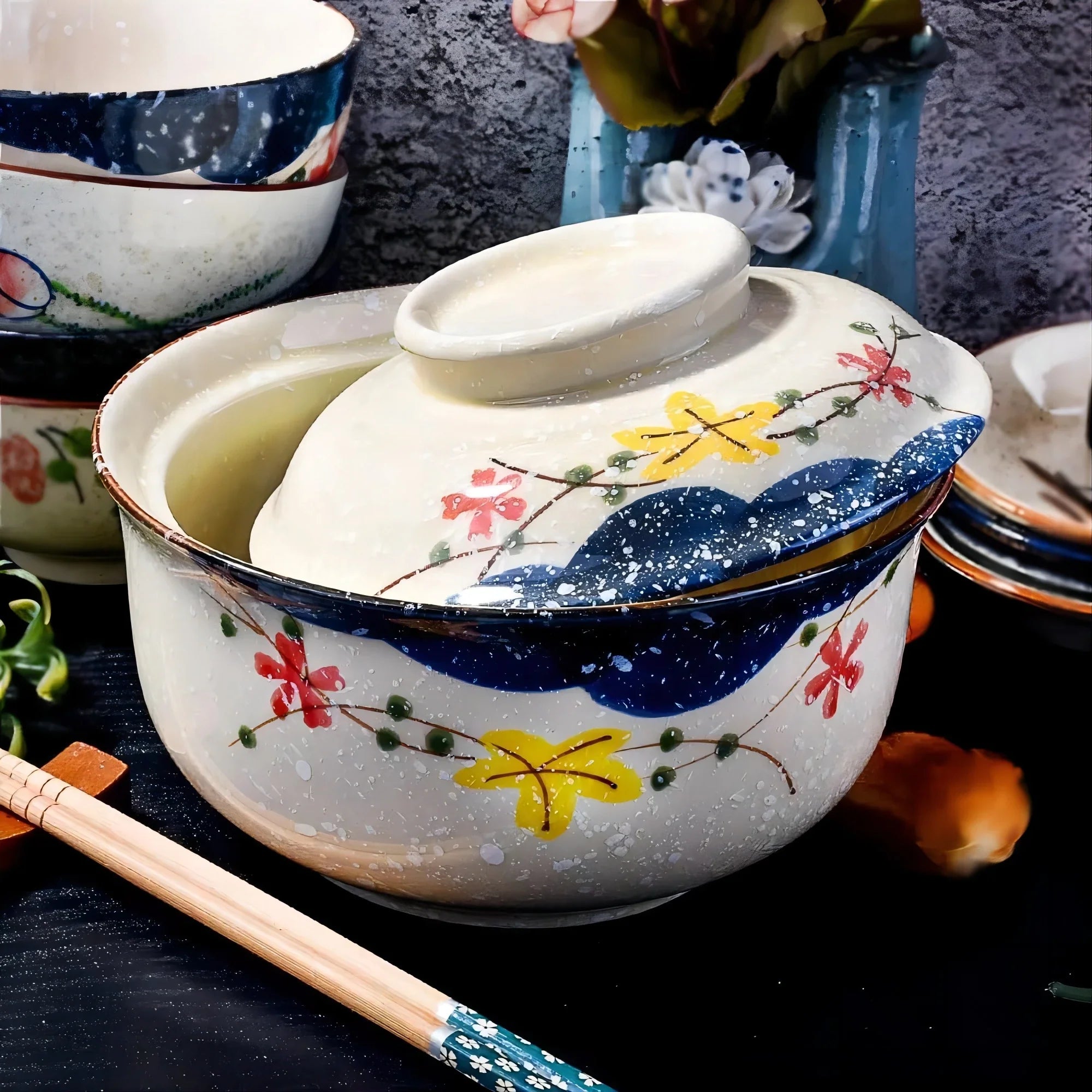 Instant Ramen Bowl With Lid Porcelain Large Capacity - Tophatter Daily Deals