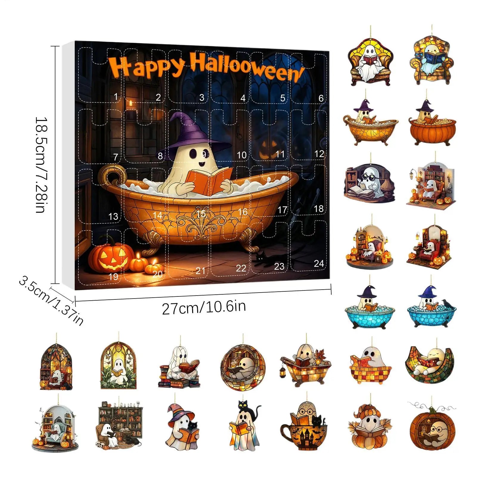 Halloween Countdown Calendar 24 Acrylic Ghosts Decor - Tophatter Daily Deals