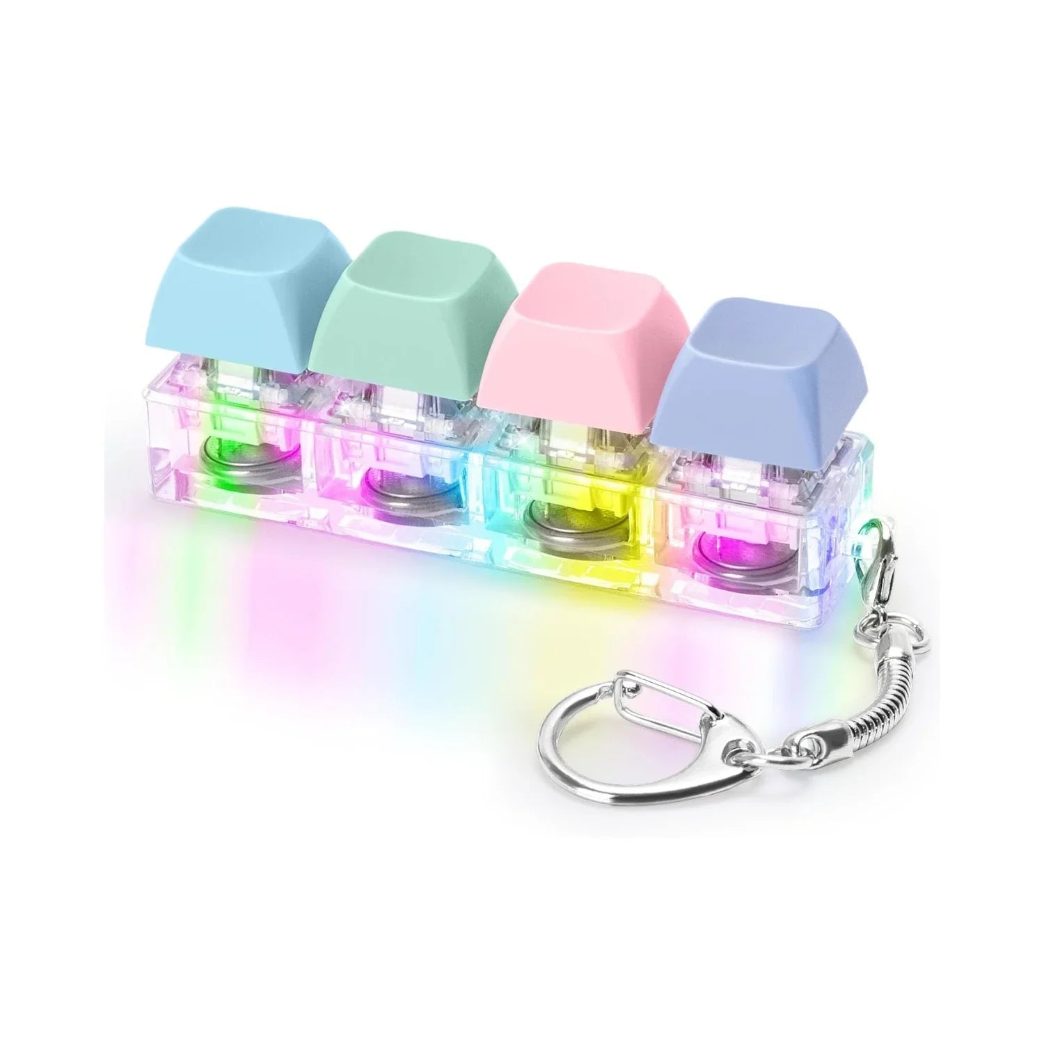 Keyboard Fidget Toy LED Keychain 4 In 1 Stress Relief - Tophatter Daily Deals