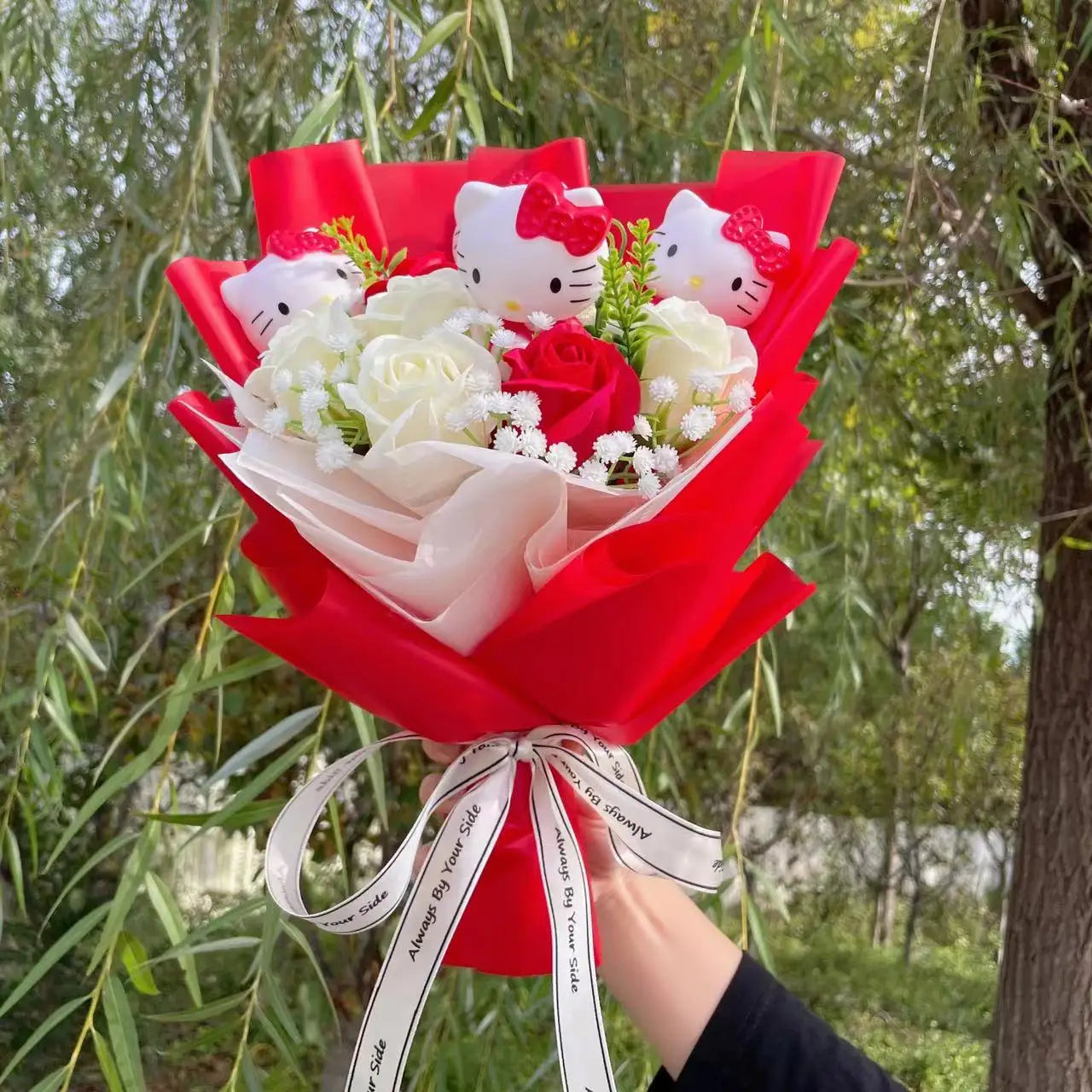 Sanrio Hello Kitty My Melody Kuromi PomPom Purin Cinnamoroll Flowers Plush Toy Flower Bouquet Flowers - Tophatter Daily Deals