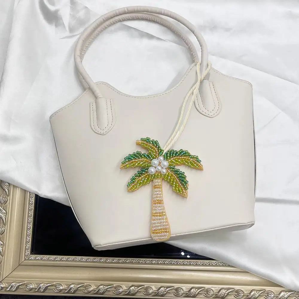 Coconut Tree Sequin Patch Keyring Bag Pendant Handmade - Tophatter Daily Deals