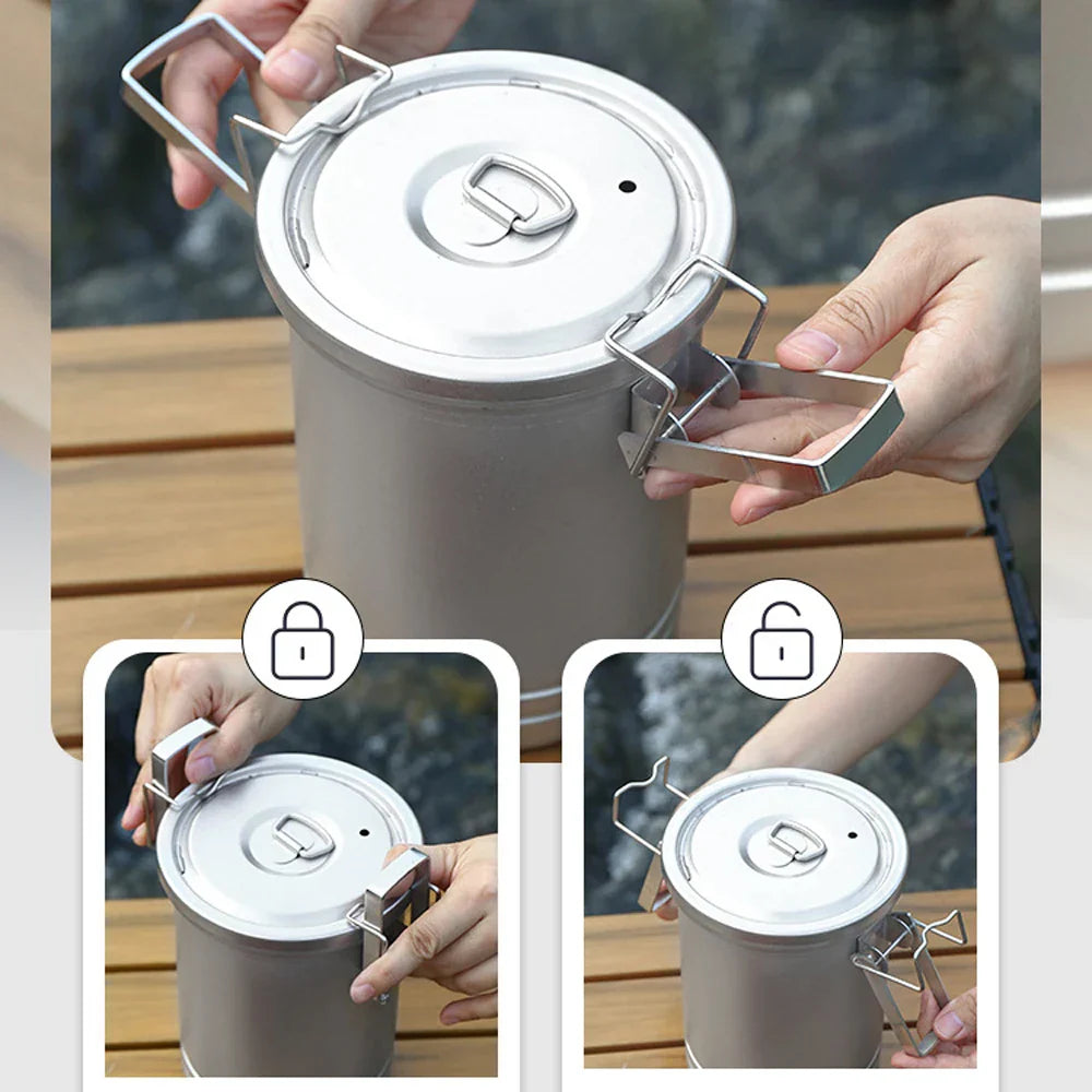 Camping Stainless Steel Cookware Pot Camping & Hiking - Tophatter Daily Deals