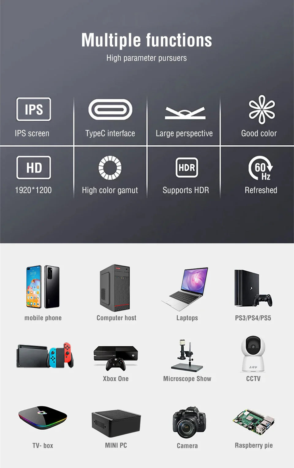 Portable Monitor 14.1 Inch Touch IPS HDR10 Second Screen - Tophatter Daily Deals
