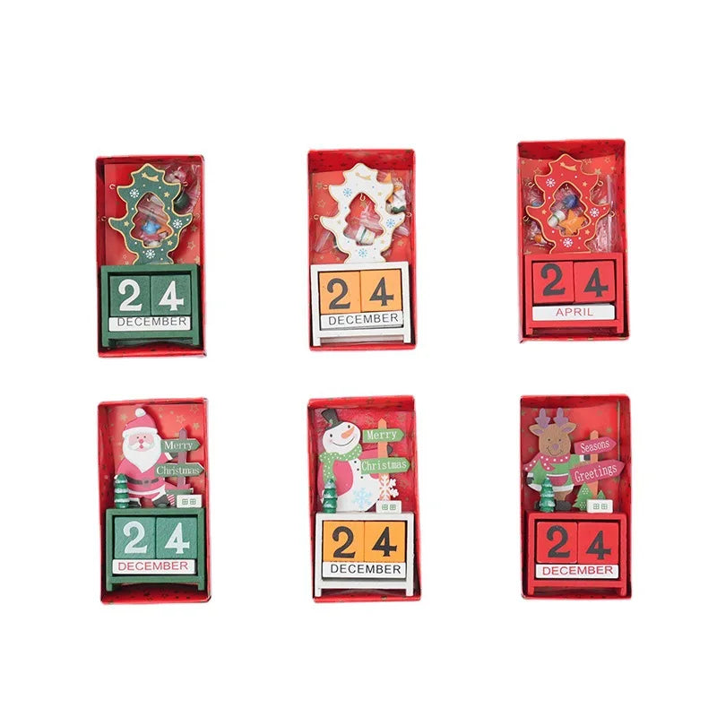 Christmas Wooden Countdown Calendar Ornament Tabletop Decor - Tophatter Daily Deals