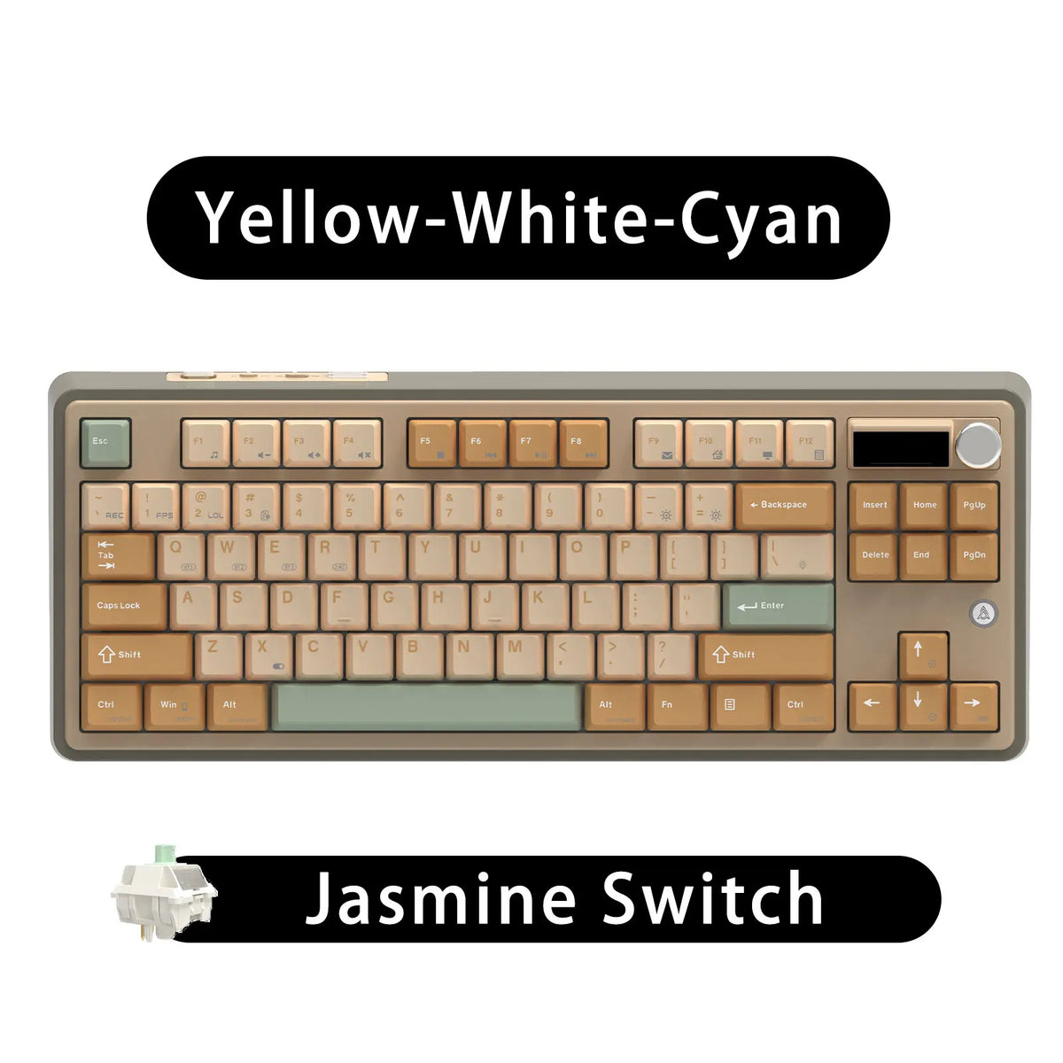 Mechanical Keyboard 87 Key Tri Mode RGB Hot Swappable Jasmine Shaft - Tophatter Daily Deals