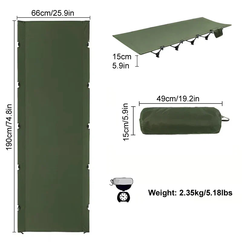 Portable Camping Cot Compact Folding Bed Green Camping & Hiking - Tophatter Daily Deals