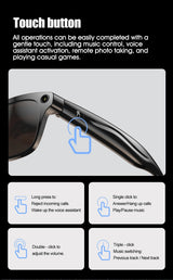 Smart AI Camera Glasses Bluetooth Call Voice Assistant - Tophatter Daily Deals