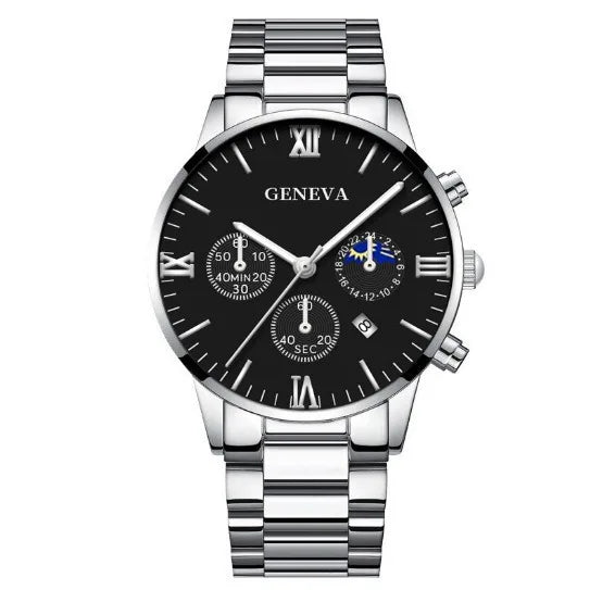 4PCS Men's Stainless Steel Quartz Watch Set (W118-A) Apparel & Accessories > Jewelry > Watches - Tophatter Daily Deals