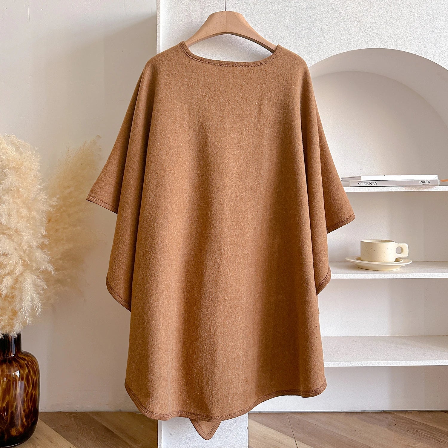 Warm Womens Poncho - Draped Cape Knot, Cashmere Pashmina - Tophatter Daily Deals