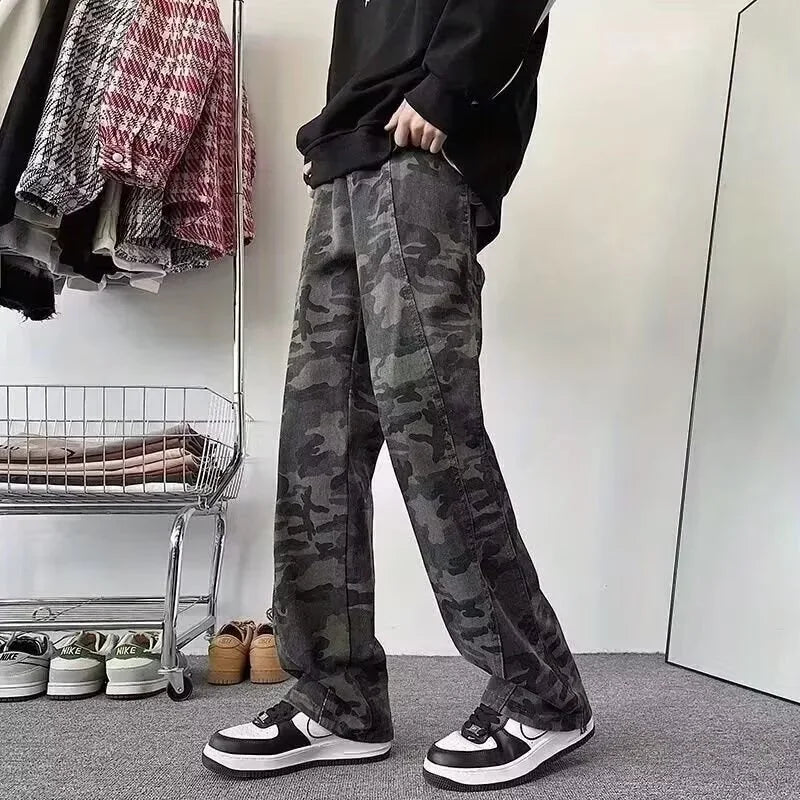 Oversized Men’s Cargo Jeans - Baggy Straight Denim Wear - Tophatter Daily Deals