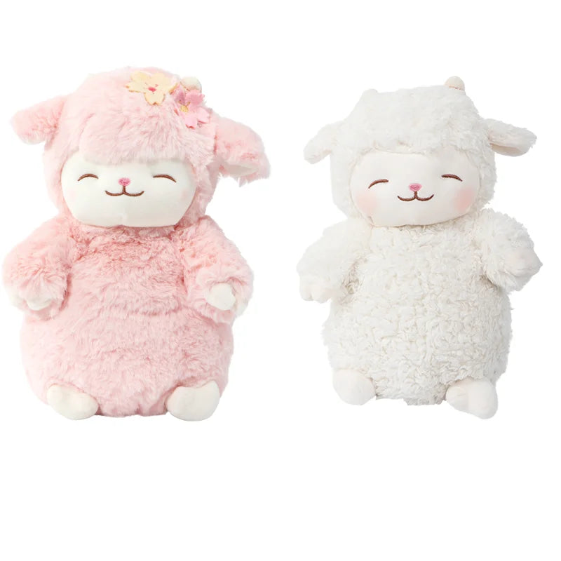 Lucky Boy Sunday Sleeping Sheep Lamb Plush Set of 2 Animals - Tophatter Daily Deals