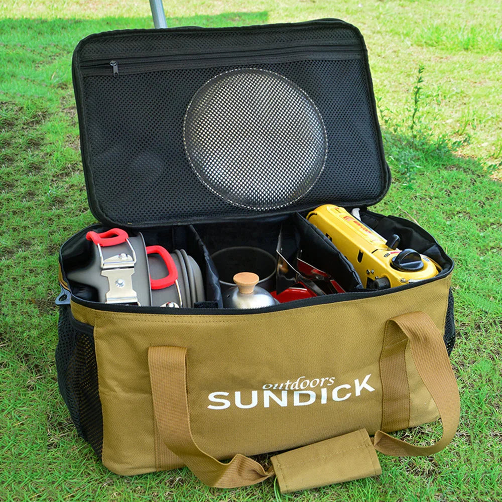 Outdoor Waterproof Picnic Bag Storage Organizer Khaki Duffel Bags - Tophatter Daily Deals