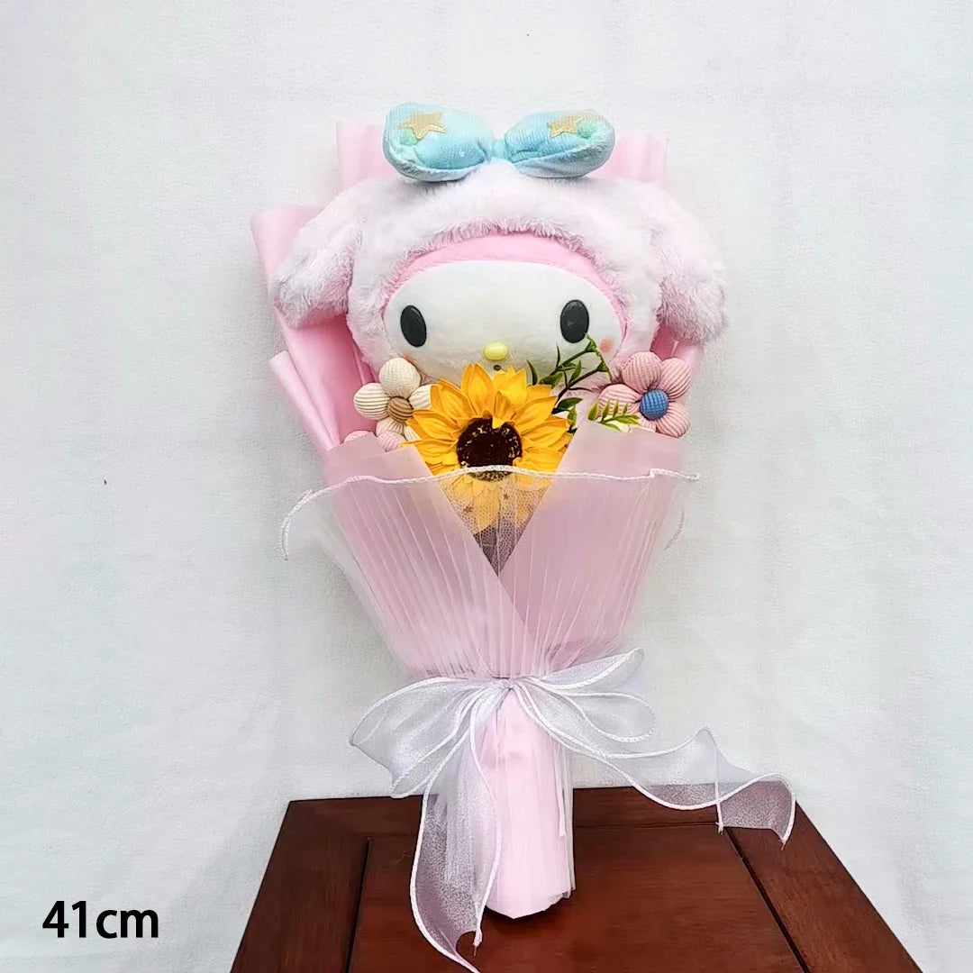 Sanrio Kuromi My Melody Hello Kitty Cinnamoroll Plush Bouquet My Melody (Pink Sunflower) Flowers - Tophatter Daily Deals