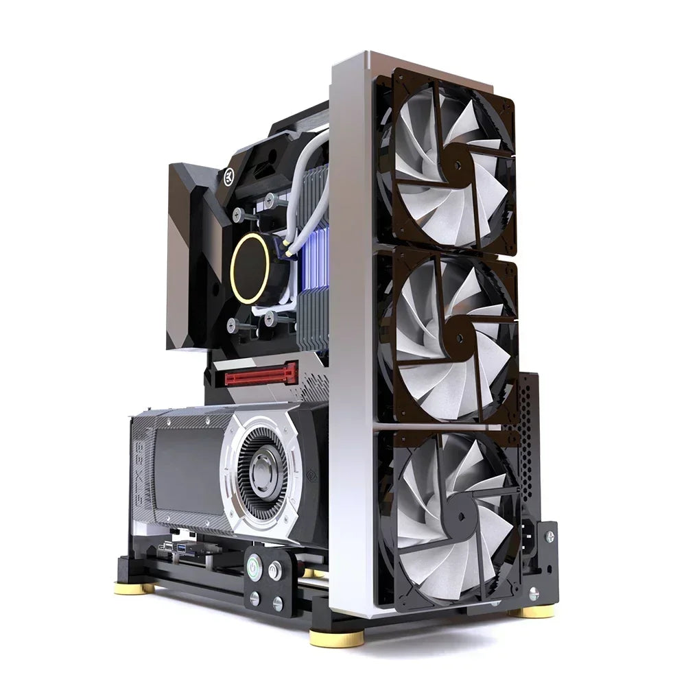Open Frame ATX PC Case Rack Modular Water Air Cooling - Tophatter Daily Deals