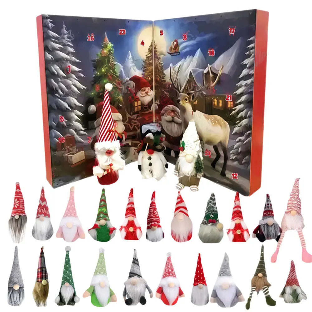 Christmas Gnome Advent Calendar 24 Plush Gnome Dolls 2025 I - Tophatter Daily Deals