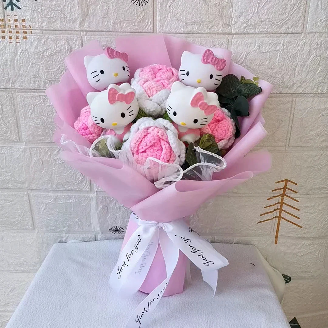 Sanrio Hello Kitty Plush Bouquet Flowers Hello Kitty (Pink x White) Flowers - Tophatter Daily Deals