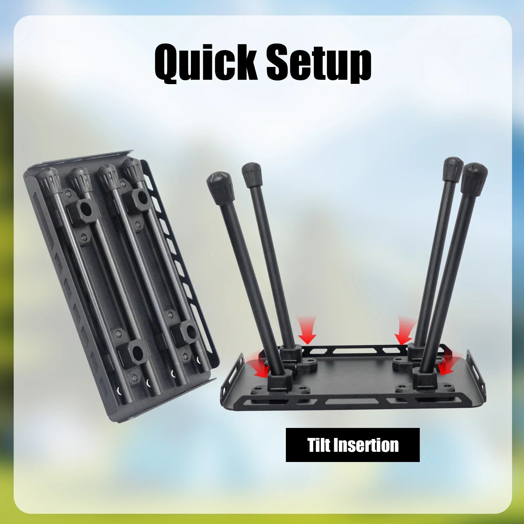 Tactical Folding Table with Utility Buckles Black Camp Furniture - Tophatter Daily Deals