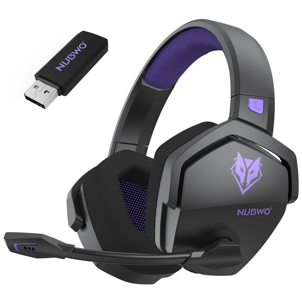 Wireless Gaming Headset With Mic Active Noise Cancellation BalckPurple - Tophatter Daily Deals