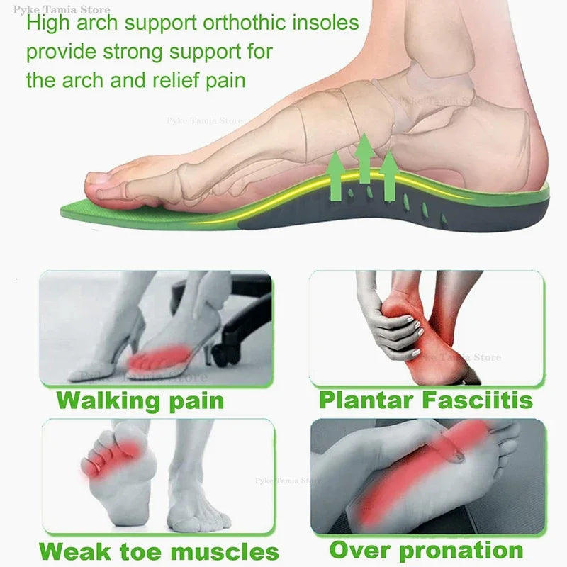 Orthopedic Arch Support Insoles Thick Shock Absorption Plantar Fascia Insole - Tophatter Daily Deals